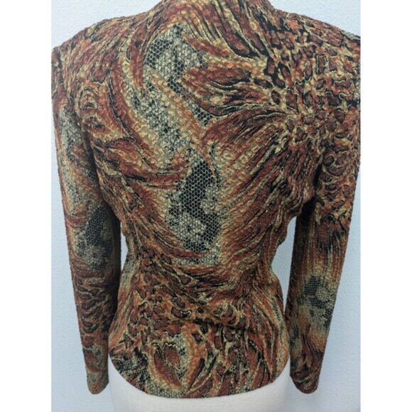 Vintage Joseph Ribkoff Animal Print Zip Up Jacket sz 6 Leopard Cheetah Snake - Picture 6 of 12